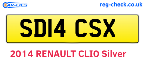 SD14CSX are the vehicle registration plates.