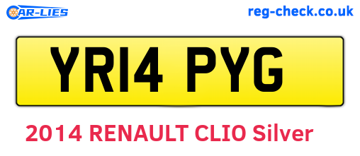 YR14PYG are the vehicle registration plates.