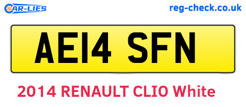 AE14SFN are the vehicle registration plates.