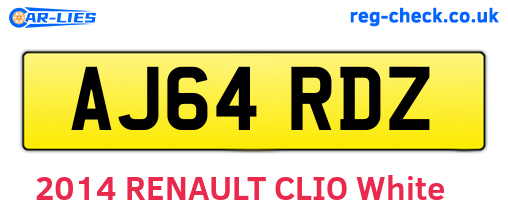 AJ64RDZ are the vehicle registration plates.