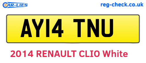 AY14TNU are the vehicle registration plates.