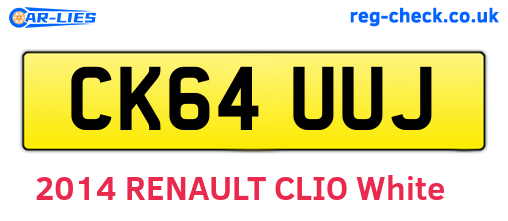 CK64UUJ are the vehicle registration plates.