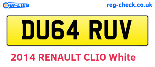 DU64RUV are the vehicle registration plates.