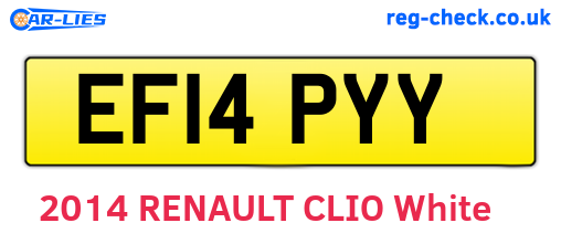 EF14PYY are the vehicle registration plates.