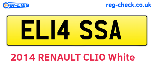 EL14SSA are the vehicle registration plates.