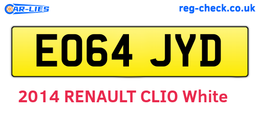 EO64JYD are the vehicle registration plates.