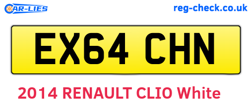 EX64CHN are the vehicle registration plates.
