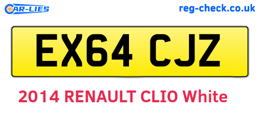 EX64CJZ are the vehicle registration plates.