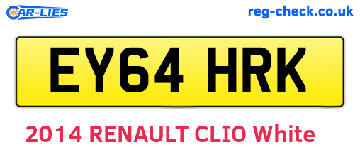 EY64HRK are the vehicle registration plates.
