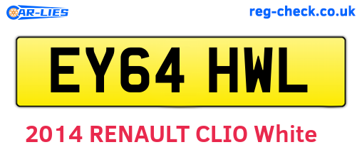 EY64HWL are the vehicle registration plates.