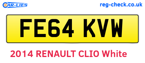 FE64KVW are the vehicle registration plates.