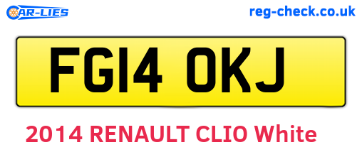 FG14OKJ are the vehicle registration plates.