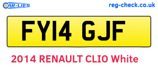 FY14GJF are the vehicle registration plates.
