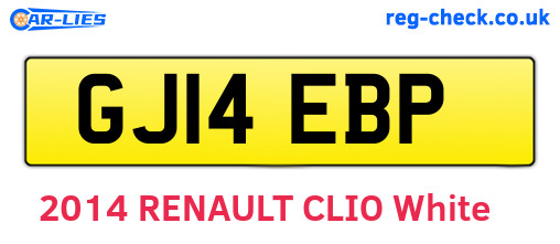 GJ14EBP are the vehicle registration plates.