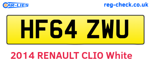 HF64ZWU are the vehicle registration plates.