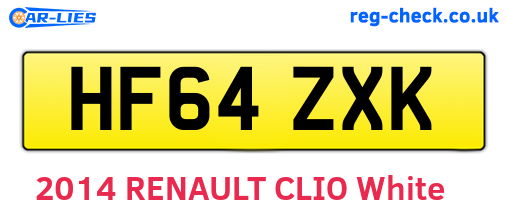 HF64ZXK are the vehicle registration plates.