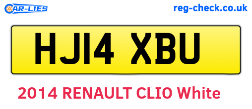 HJ14XBU are the vehicle registration plates.