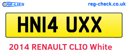 HN14UXX are the vehicle registration plates.