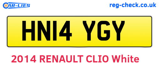 HN14YGY are the vehicle registration plates.