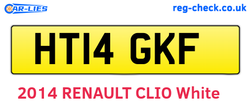HT14GKF are the vehicle registration plates.