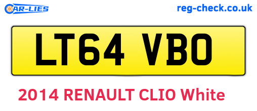 LT64VBO are the vehicle registration plates.