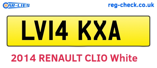 LV14KXA are the vehicle registration plates.