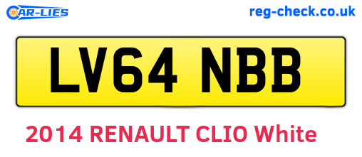 LV64NBB are the vehicle registration plates.