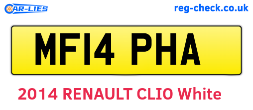 MF14PHA are the vehicle registration plates.