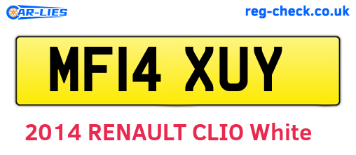 MF14XUY are the vehicle registration plates.