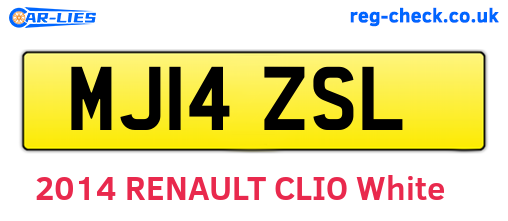 MJ14ZSL are the vehicle registration plates.