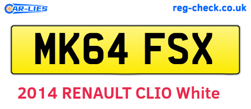 MK64FSX are the vehicle registration plates.