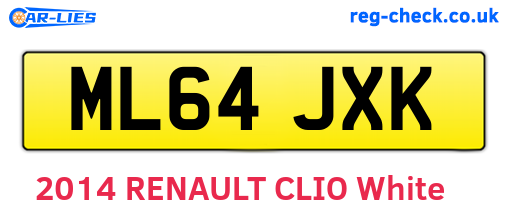 ML64JXK are the vehicle registration plates.