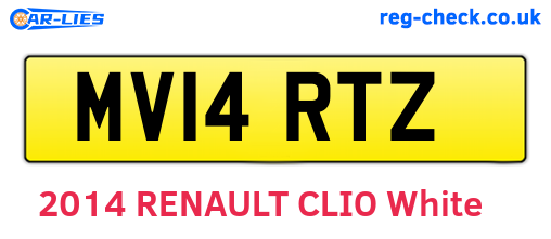 MV14RTZ are the vehicle registration plates.
