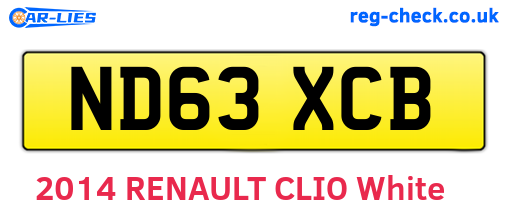 ND63XCB are the vehicle registration plates.