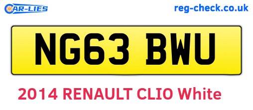NG63BWU are the vehicle registration plates.