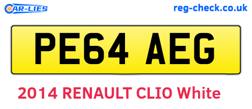 PE64AEG are the vehicle registration plates.