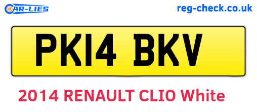 PK14BKV are the vehicle registration plates.