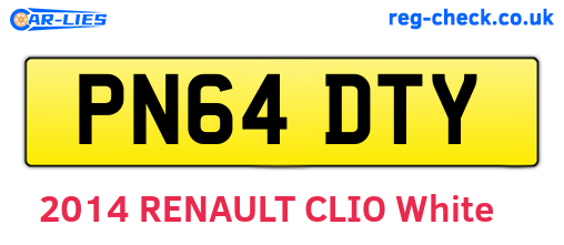 PN64DTY are the vehicle registration plates.