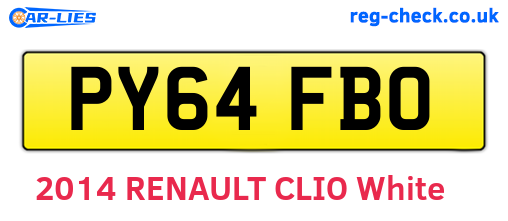 PY64FBO are the vehicle registration plates.