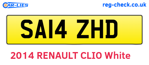 SA14ZHD are the vehicle registration plates.