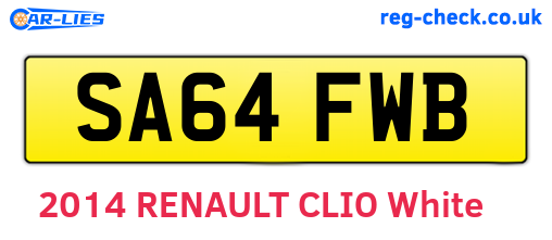 SA64FWB are the vehicle registration plates.