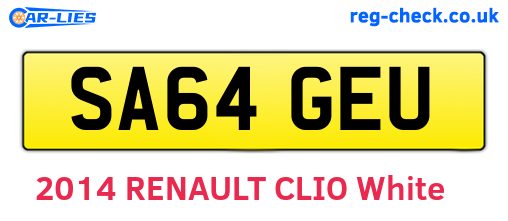 SA64GEU are the vehicle registration plates.