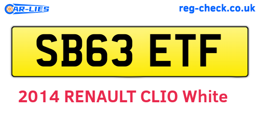 SB63ETF are the vehicle registration plates.