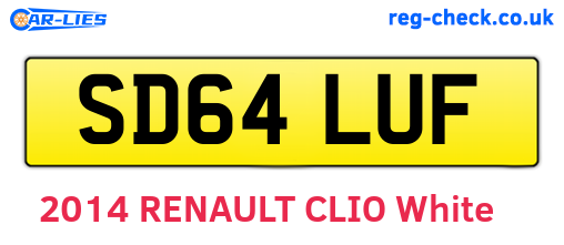 SD64LUF are the vehicle registration plates.