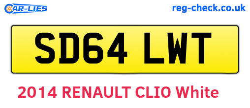 SD64LWT are the vehicle registration plates.