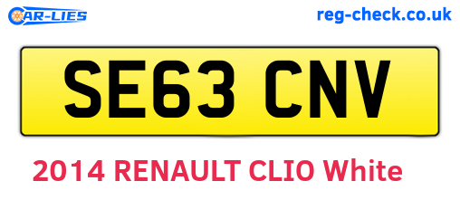 SE63CNV are the vehicle registration plates.