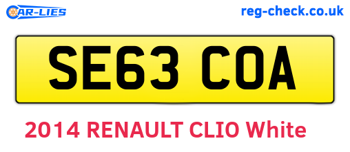SE63COA are the vehicle registration plates.