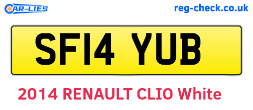 SF14YUB are the vehicle registration plates.