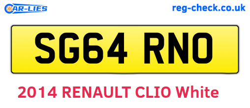 SG64RNO are the vehicle registration plates.