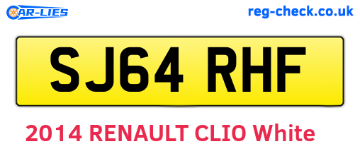 SJ64RHF are the vehicle registration plates.